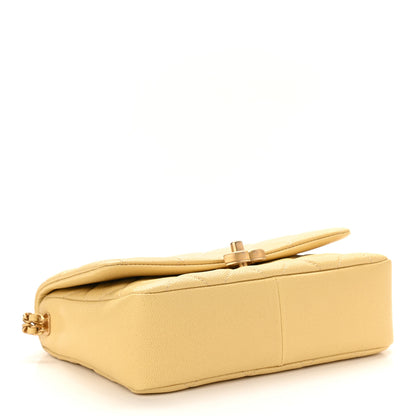Chanel Shiny Caviar Quilted Small Chain Melody Flap Yellow 4 of 9