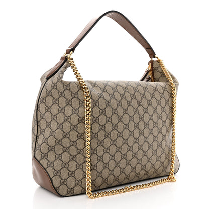 Gucci GG Supreme Monogram Large Linea A Hobo Light Brown 3 of 10
