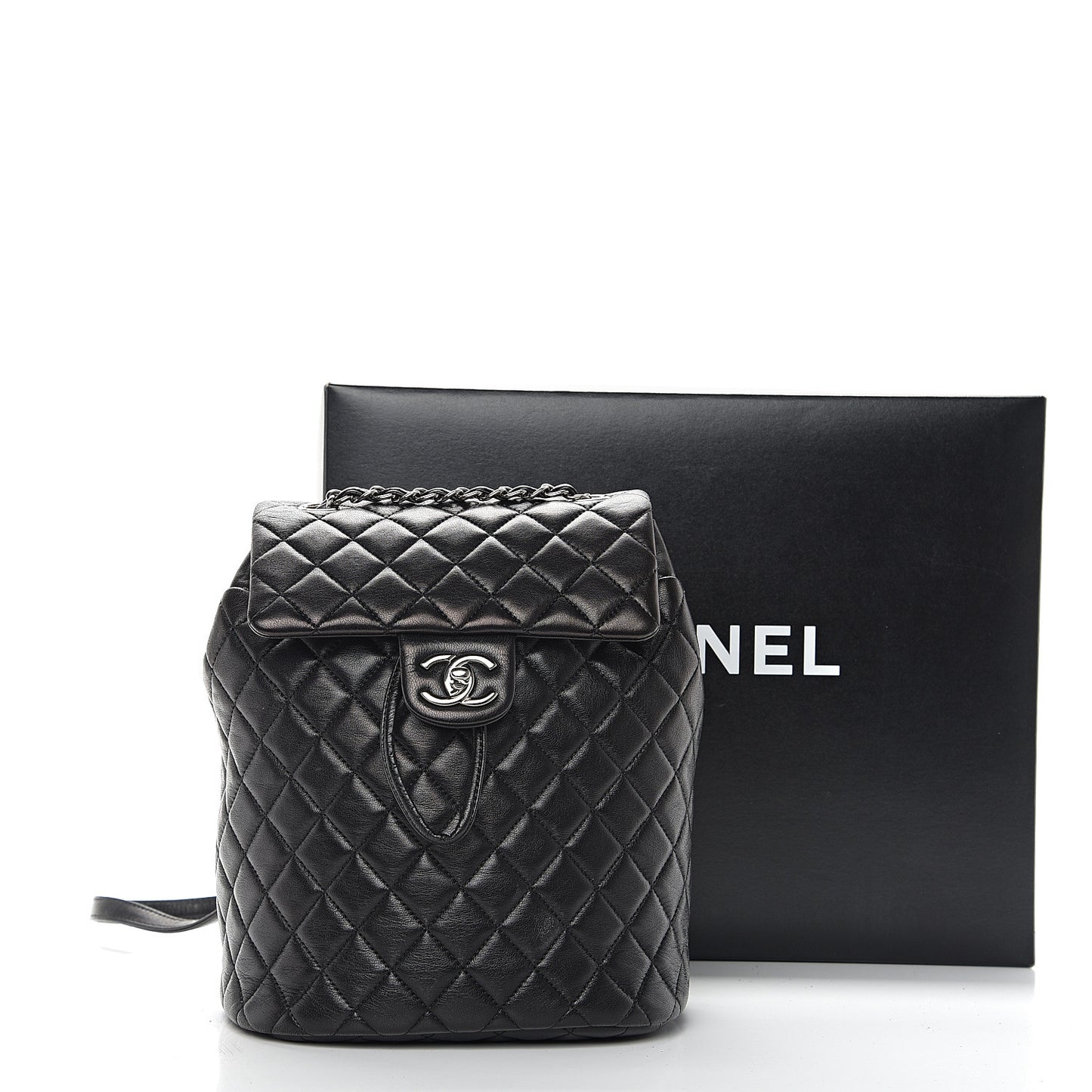 Lambskin Quilted Small Urban Spirit Backpack Black