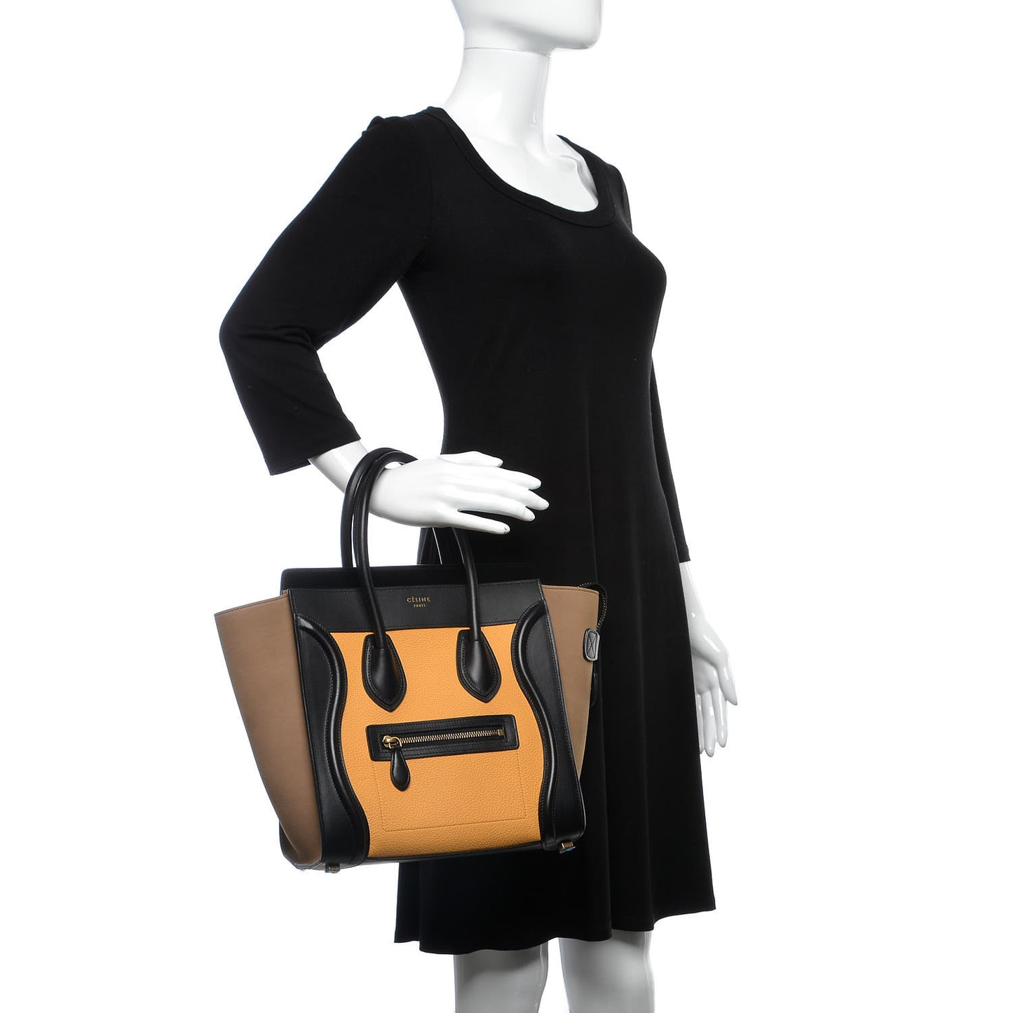 Baby Grained Calfskin Nubuck Micro Tri-Color Luggage Corn