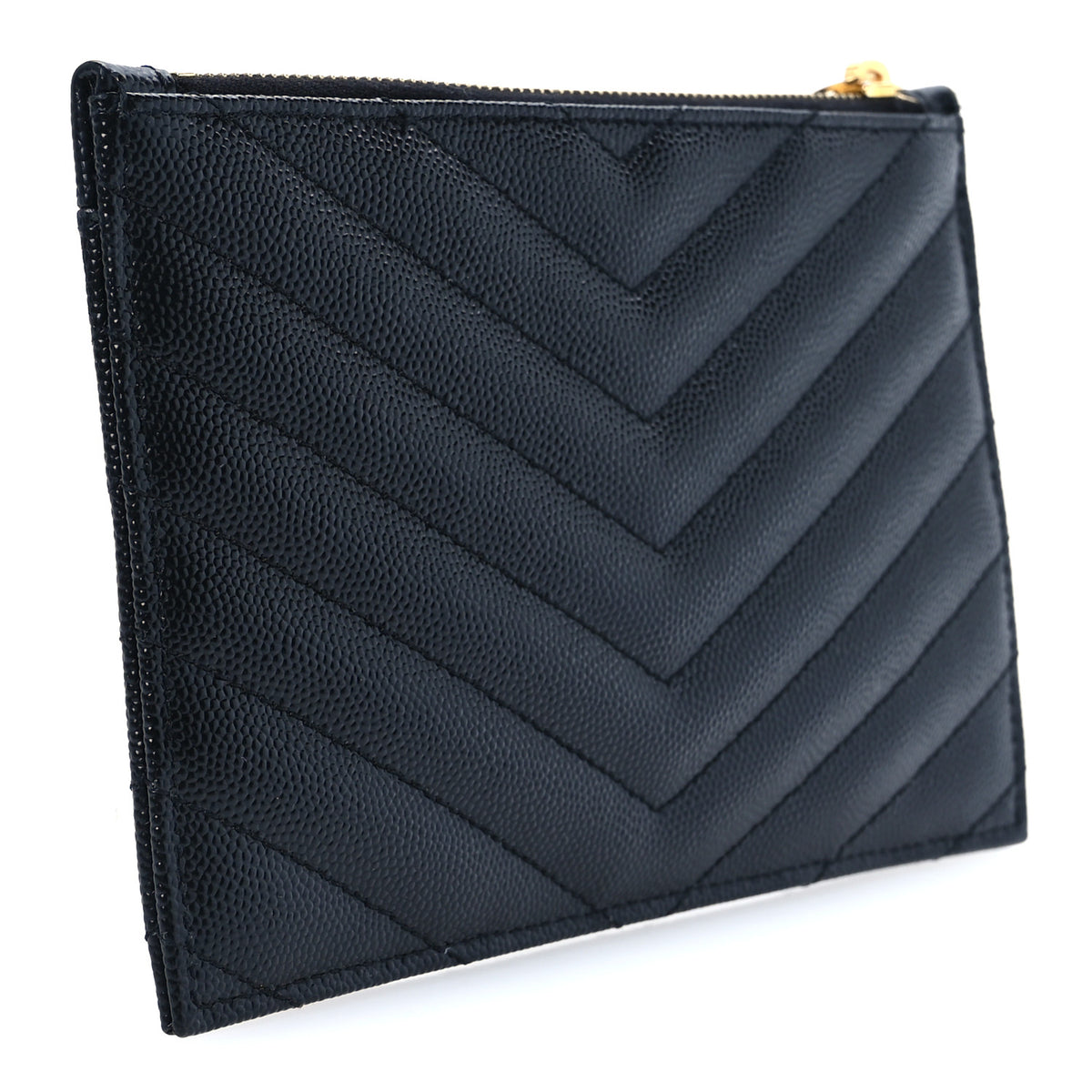 Grain De Poudre Chevron Monogram Bill Pouch Black