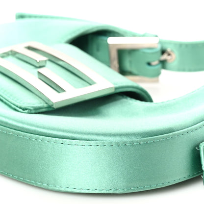 Fendi Silk Satin Mini Cookie Hobo Bag Spring Turquoise 9 of 11