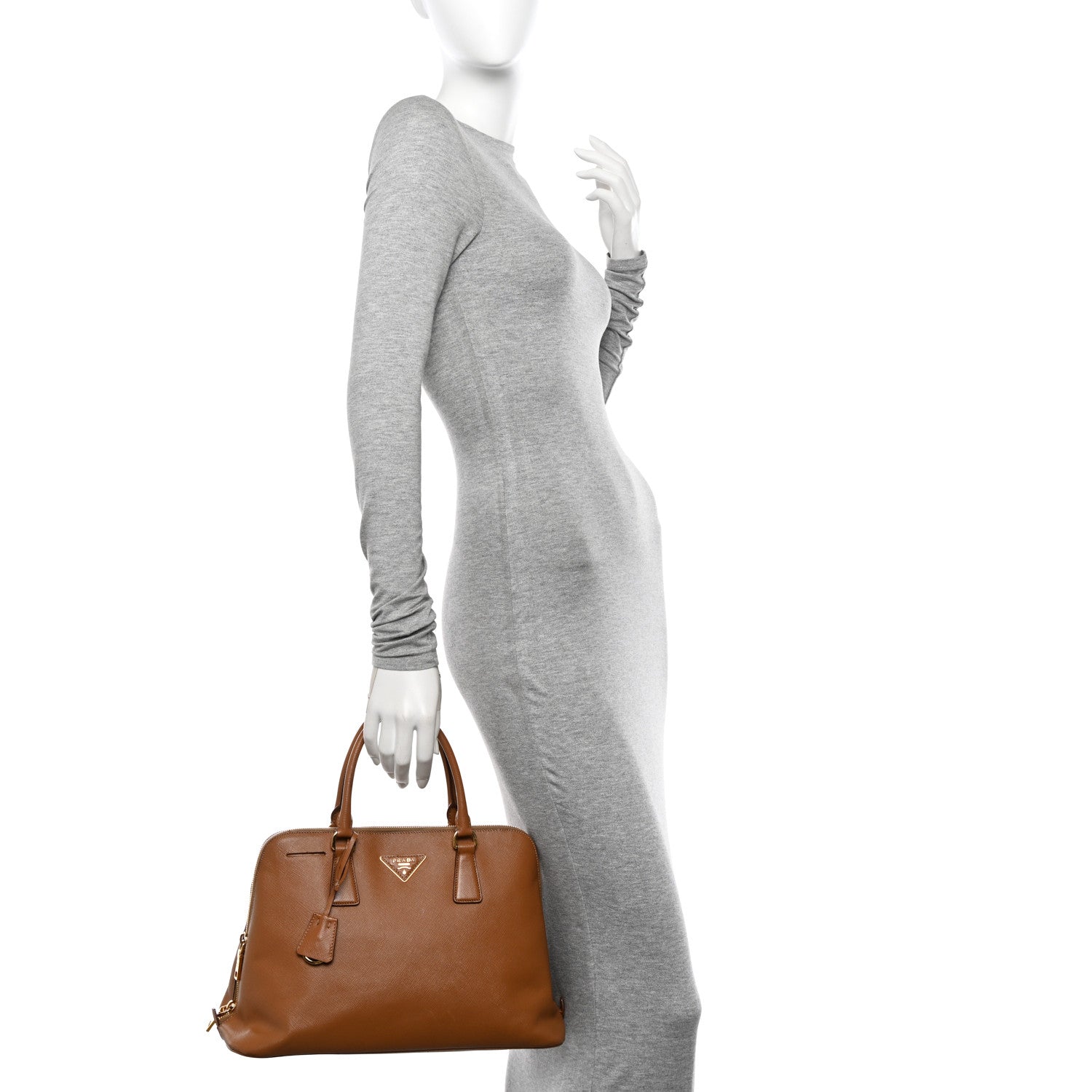 Prada Saffiano Lux Medium Promenade Tote Caramel 2 of 17