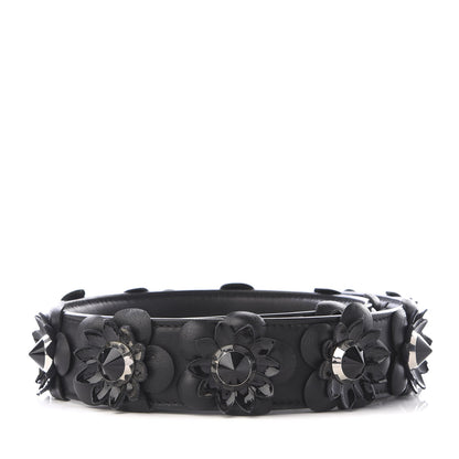 Fendi Vitello Dolce Nappa Patent Flowerland Studded Strap You Black 2 of 4