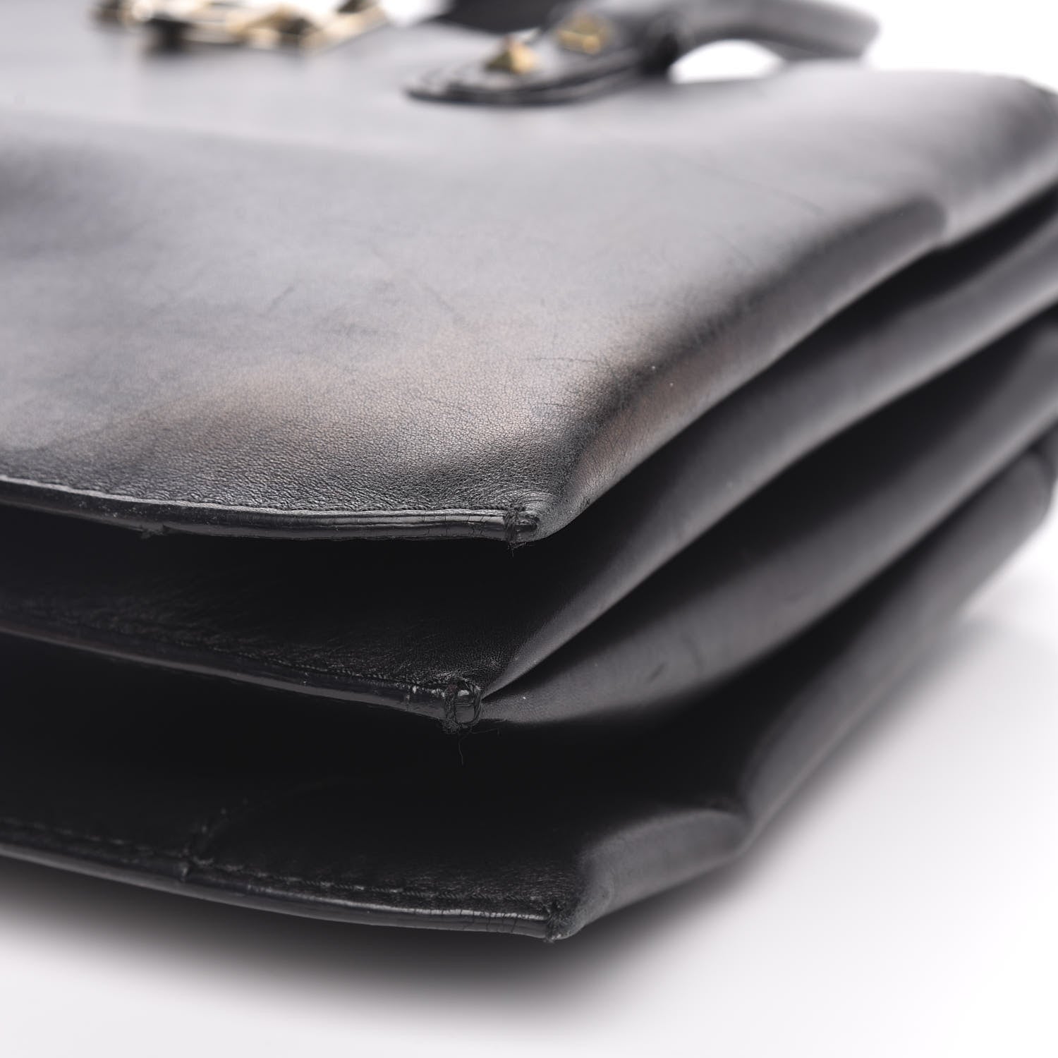 Valentino Garavani Vitello Rockstud Accordion Satchel Black 9 of 16