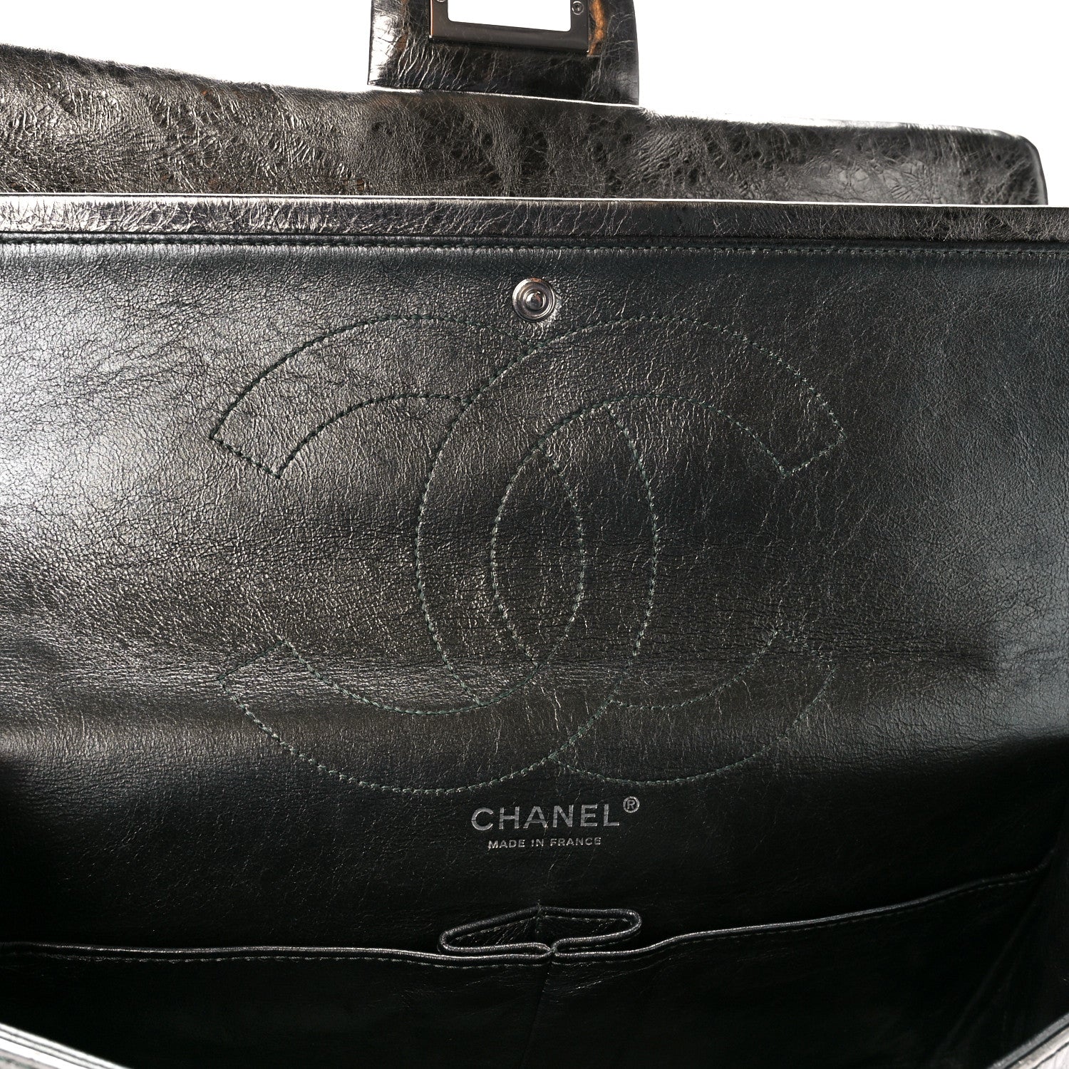 Chanel Metallic Aged Calfskin Quilted 2.55 Reissue 227 Flap Dark Green 6 of 11