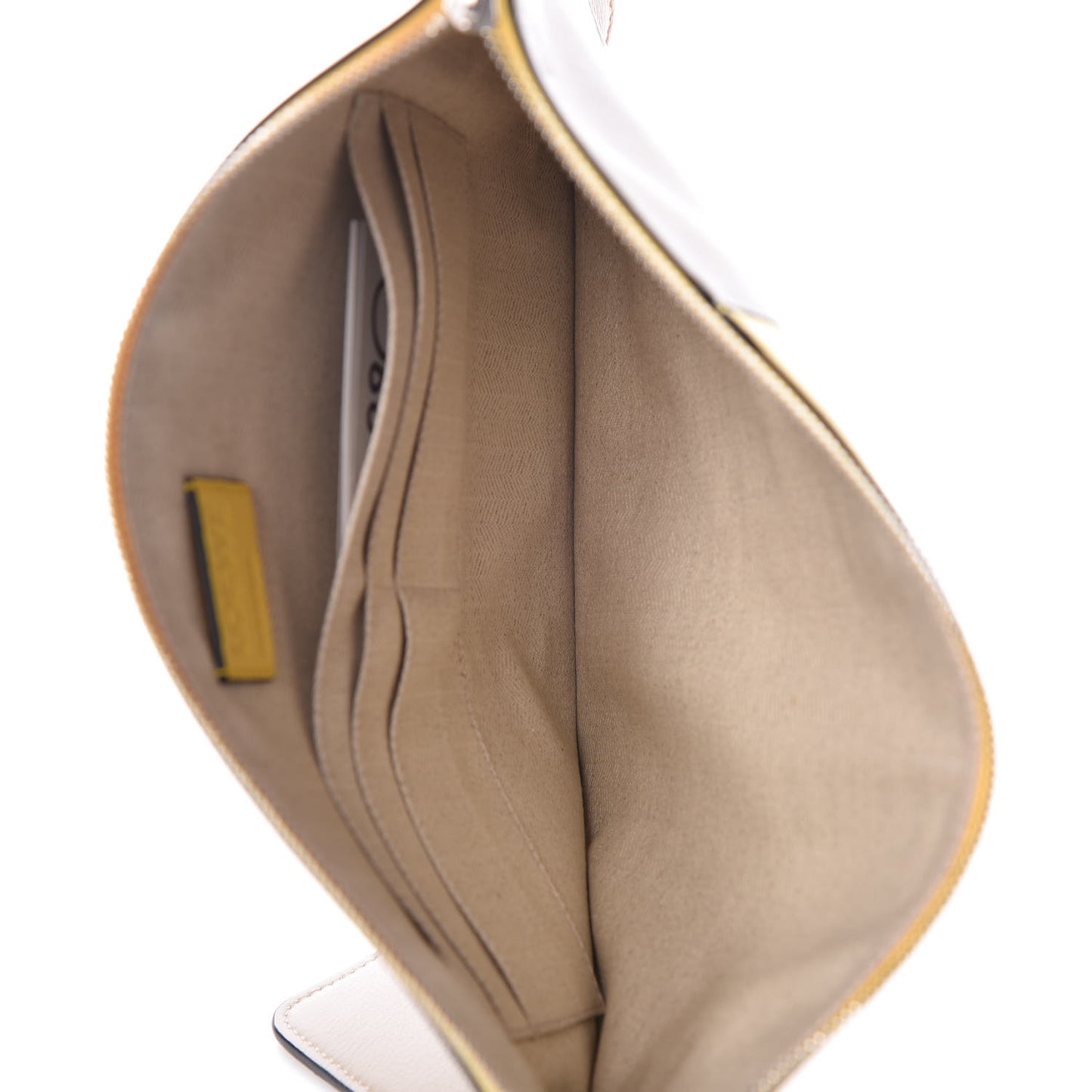 Calfskin Medium Puzzle Flat Pouch Yellow