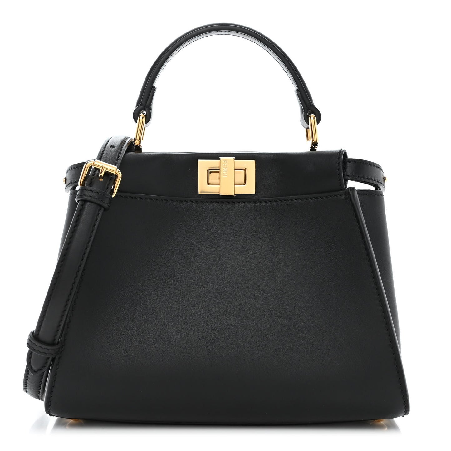 Vitello Seta Shiny Nappa Mini Peekaboo Iconic Satchel Black