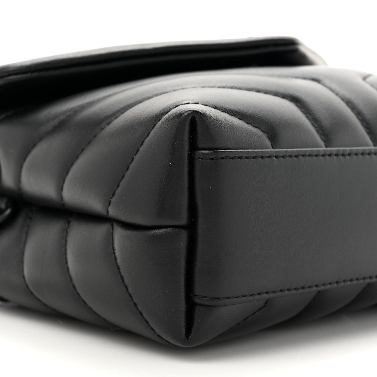 Saint Laurent Calfskin Y Quilted Monogram Monochrome Toy Loulou Crossbody Bag Black 11 of 12