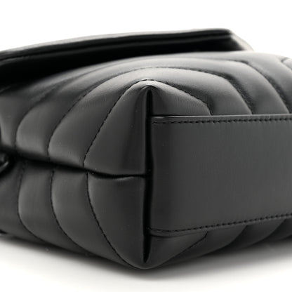 Saint Laurent Calfskin Y Quilted Monogram Monochrome Toy Loulou Crossbody Bag Black 11 of 12