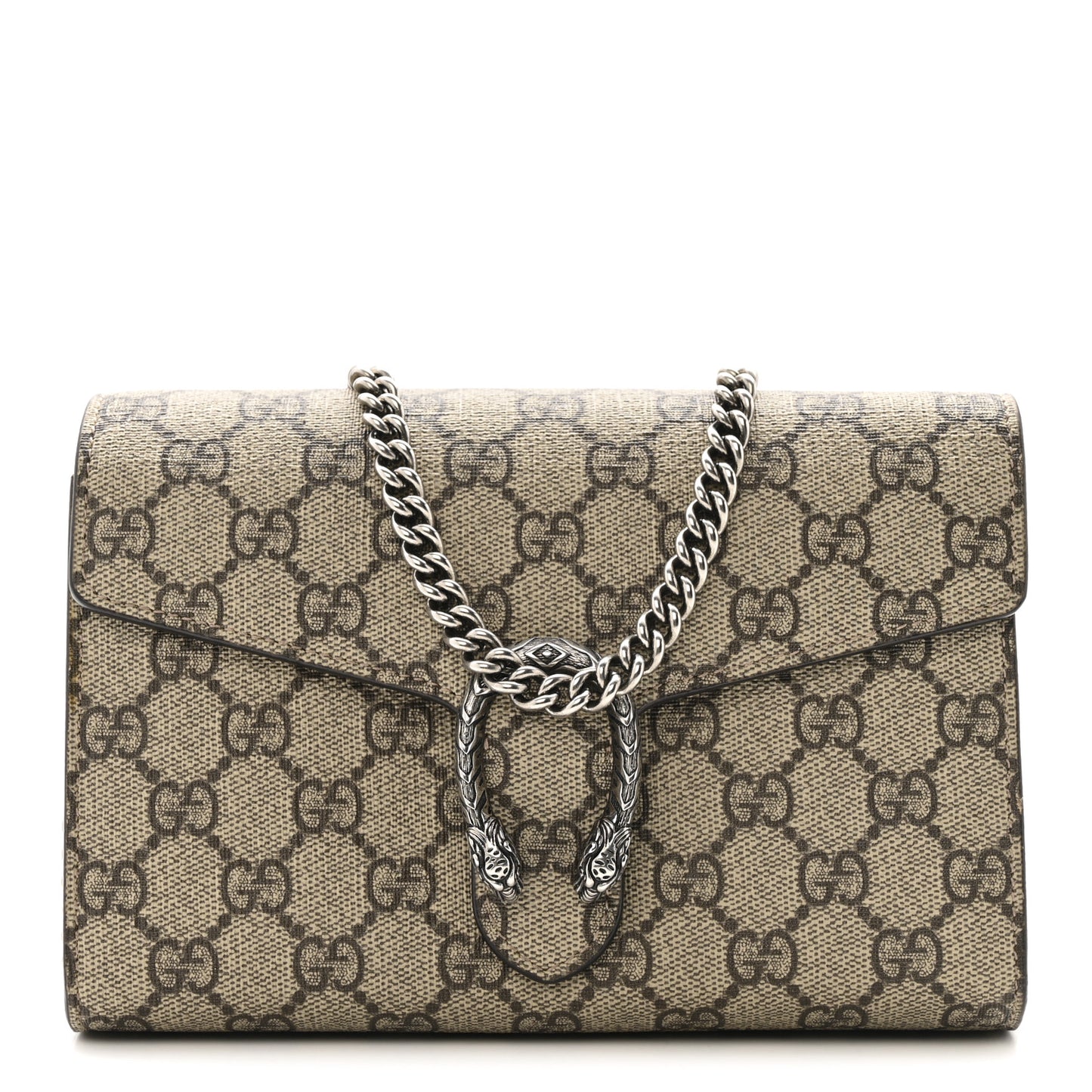 GG Supreme Monogram Mini Dionysus Chain Wallet Beige Taupe