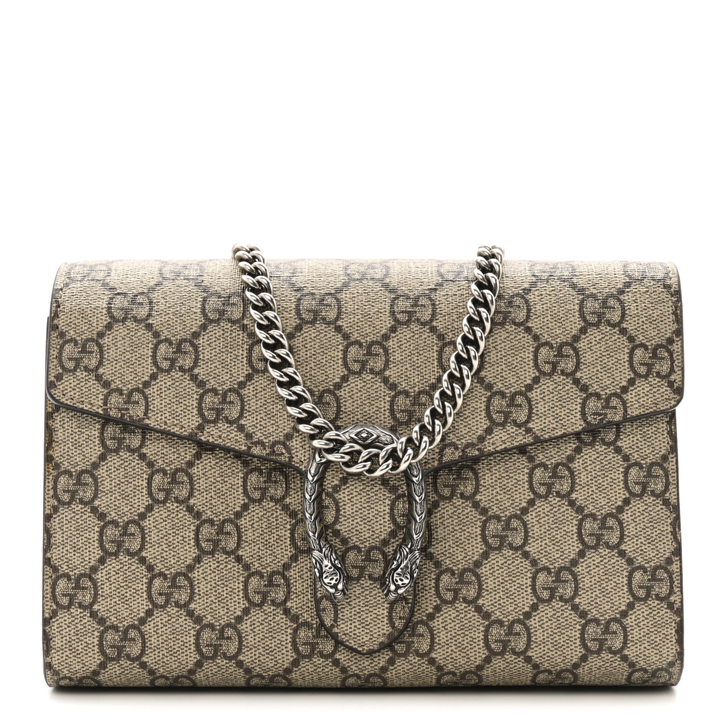 Gucci GG Supreme Monogram Mini Dionysus Chain Wallet Beige Taupe 1 of 13