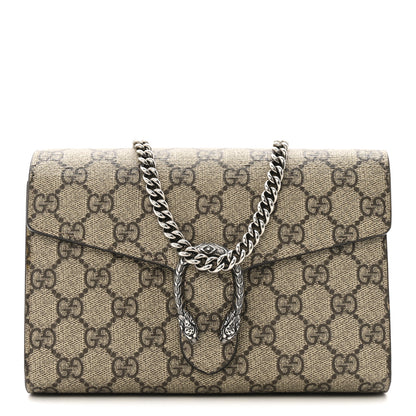 Gucci GG Supreme Monogram Mini Dionysus Chain Wallet Beige Taupe 1 of 13
