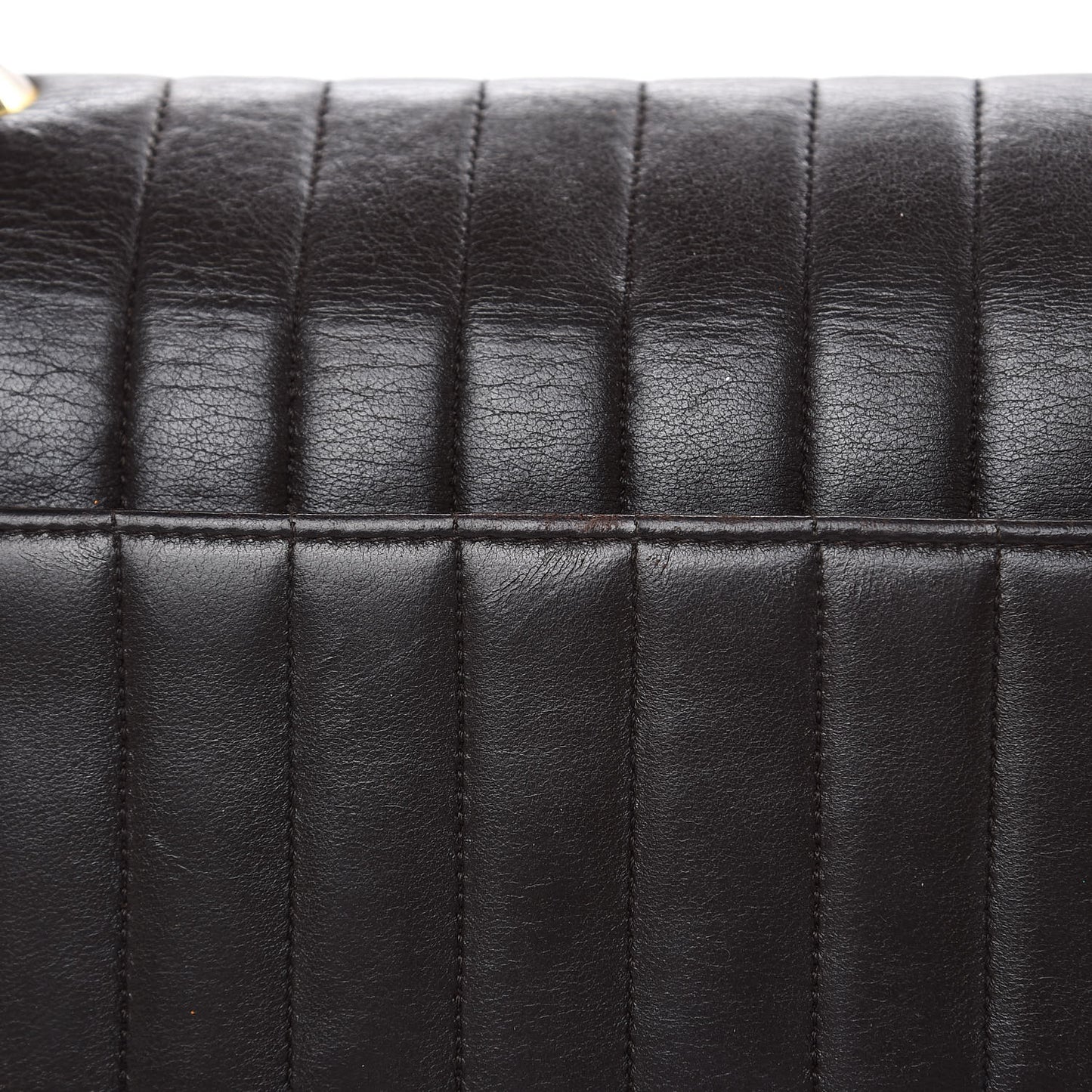 Lambskin Vertical Quilt Medium Flap Brown