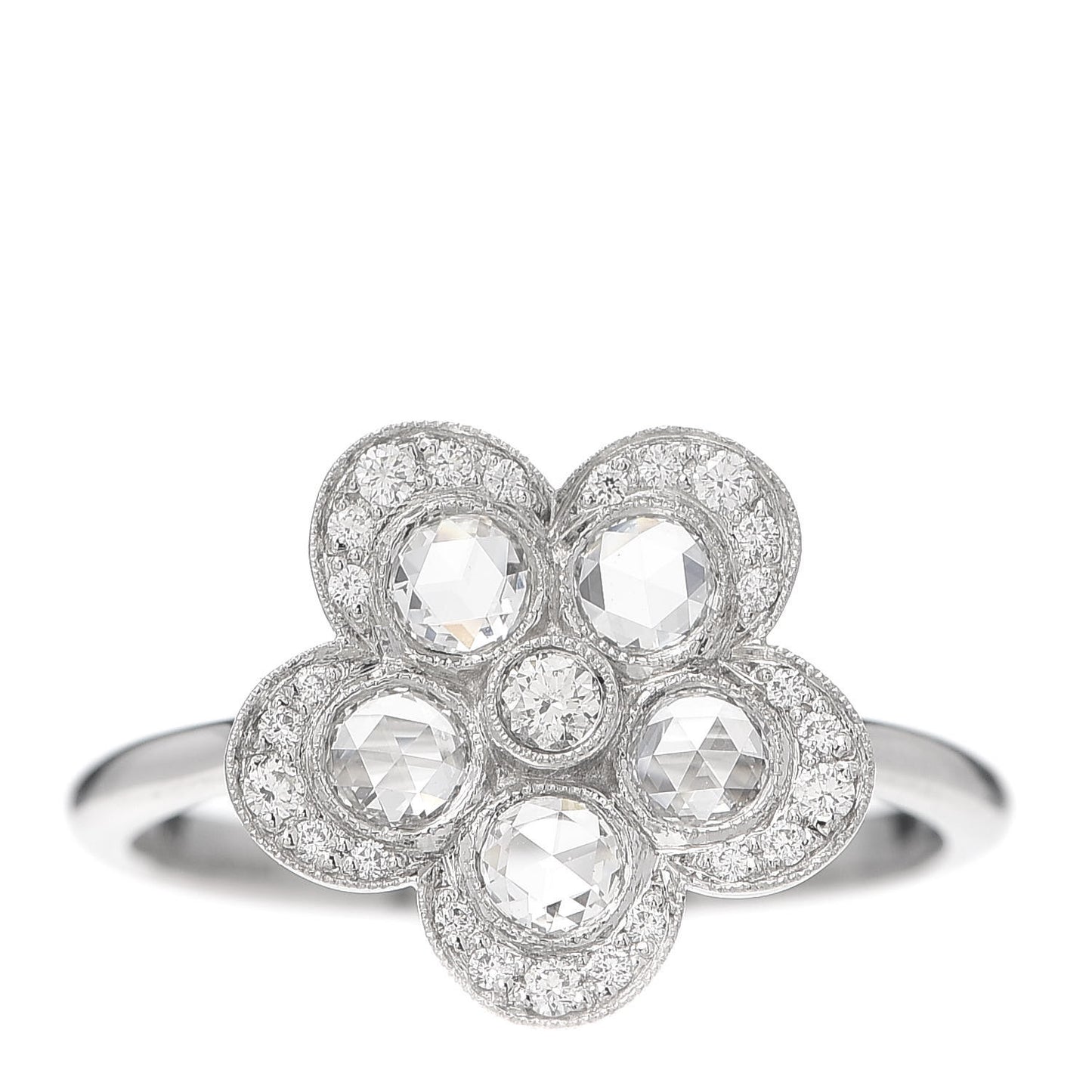 Platinum Diamond Enchant Flower Ring 52 6