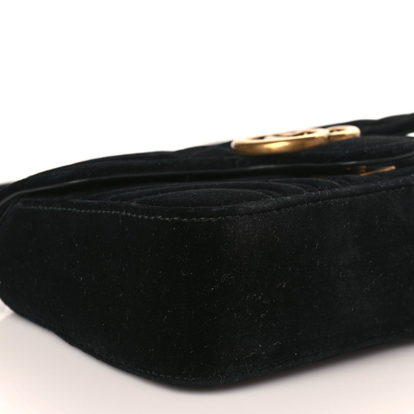Velvet Matelasse Mini GG Marmont Shoulder Bag Black