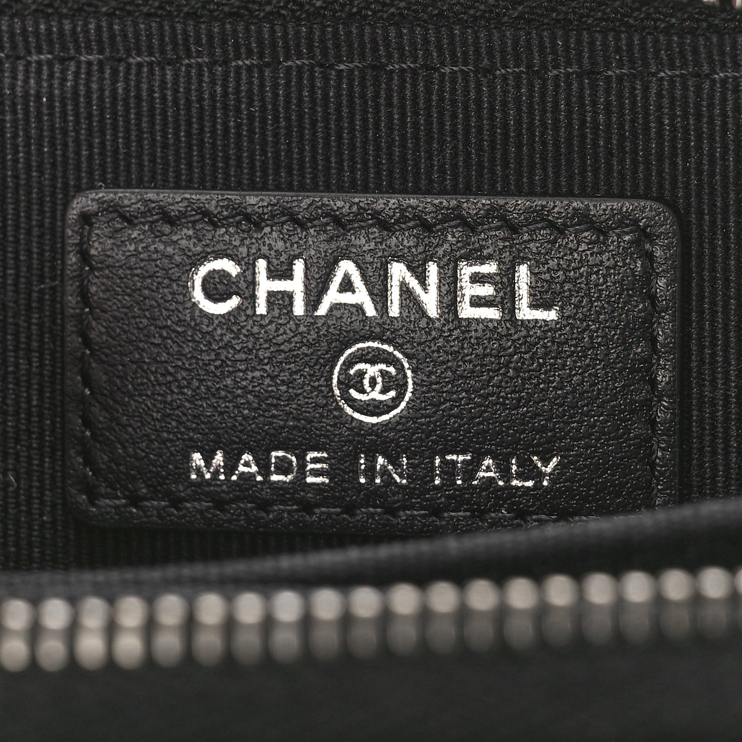 Chanel Caviar Quilted Boy Zip Around Coin Purse Wallet Black 6 of 10
