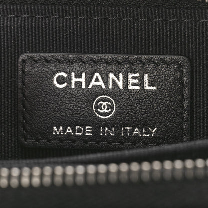 Chanel Caviar Quilted Boy Zip Around Coin Purse Wallet Black 6 of 10