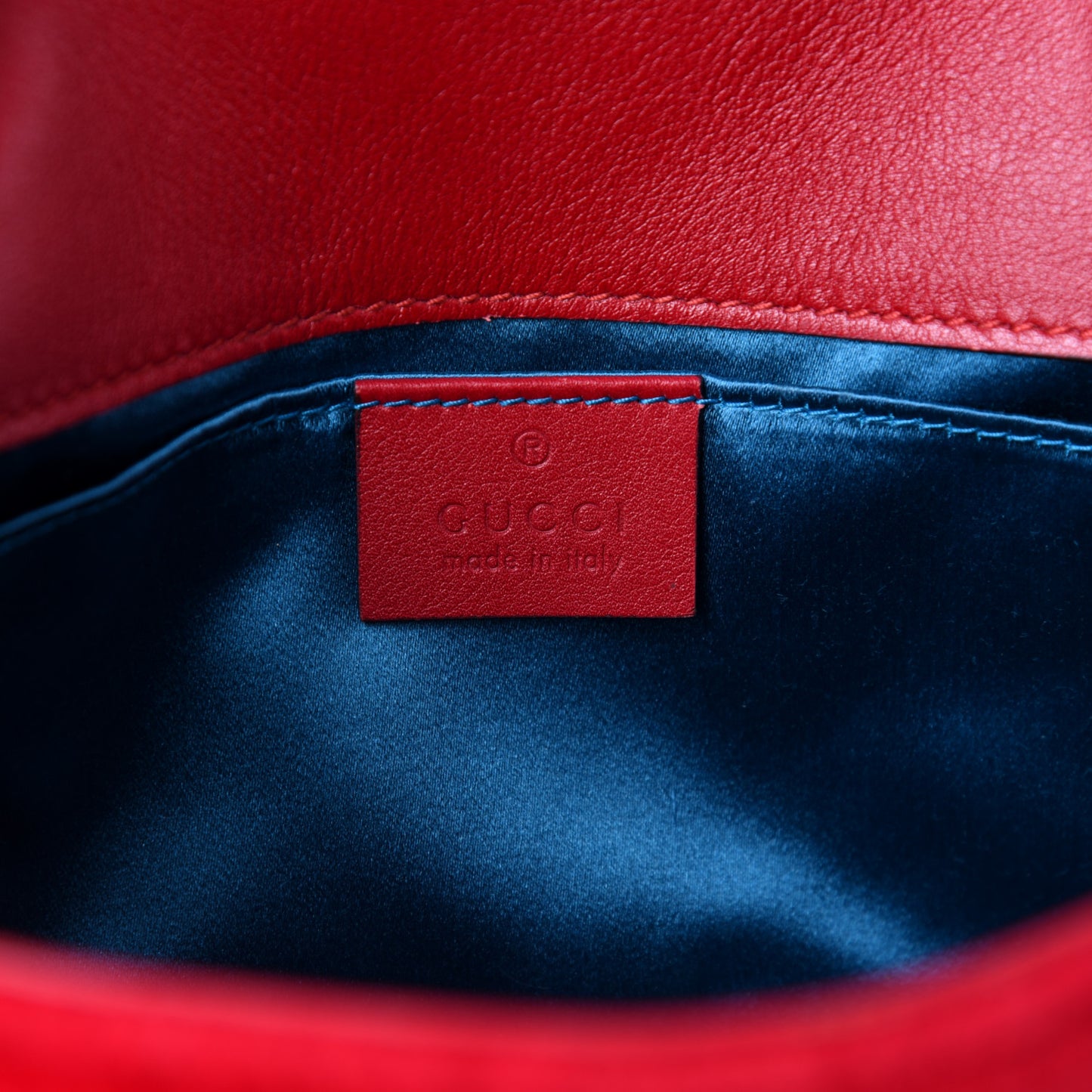 Velvet Matelasse Mini GG Marmont Shoulder Bag Hibiscus Red