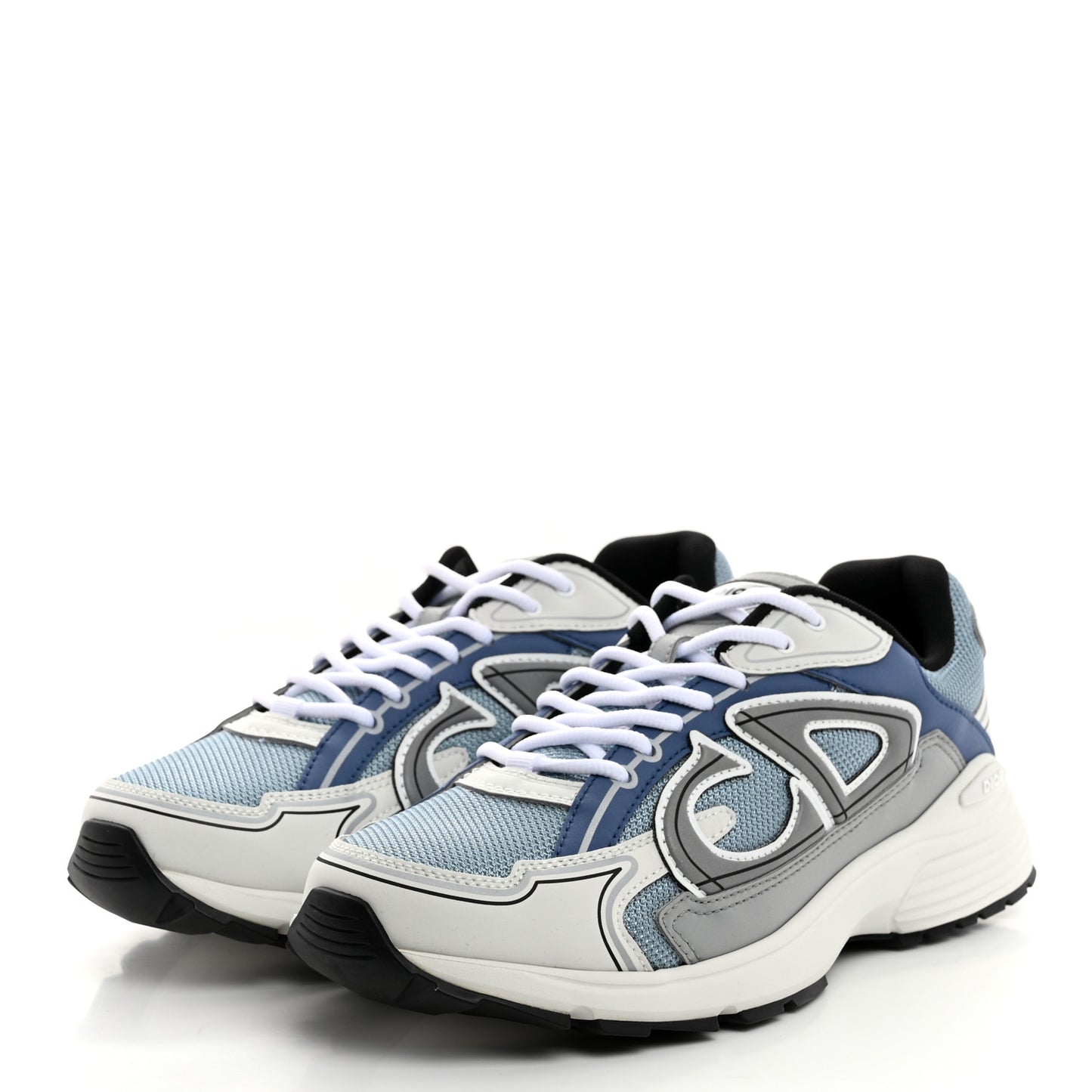 Technical Mesh Calfskin B30 Sneakers 42 White Blue