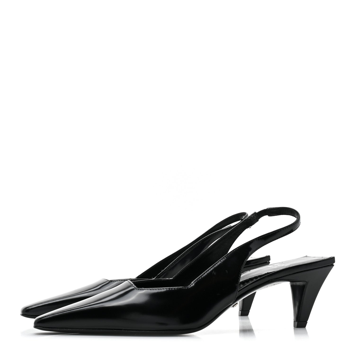 Gucci Nappa Mallory Pointed Toe Slingback Sandal 35 Black 3 of 10