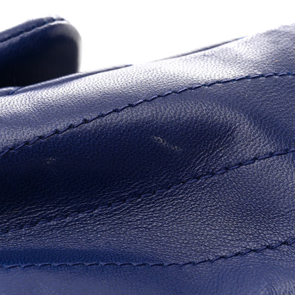 Chanel Lambskin Chevron Quilted Mini Rectangular Flap Dark Blue 14 of 14