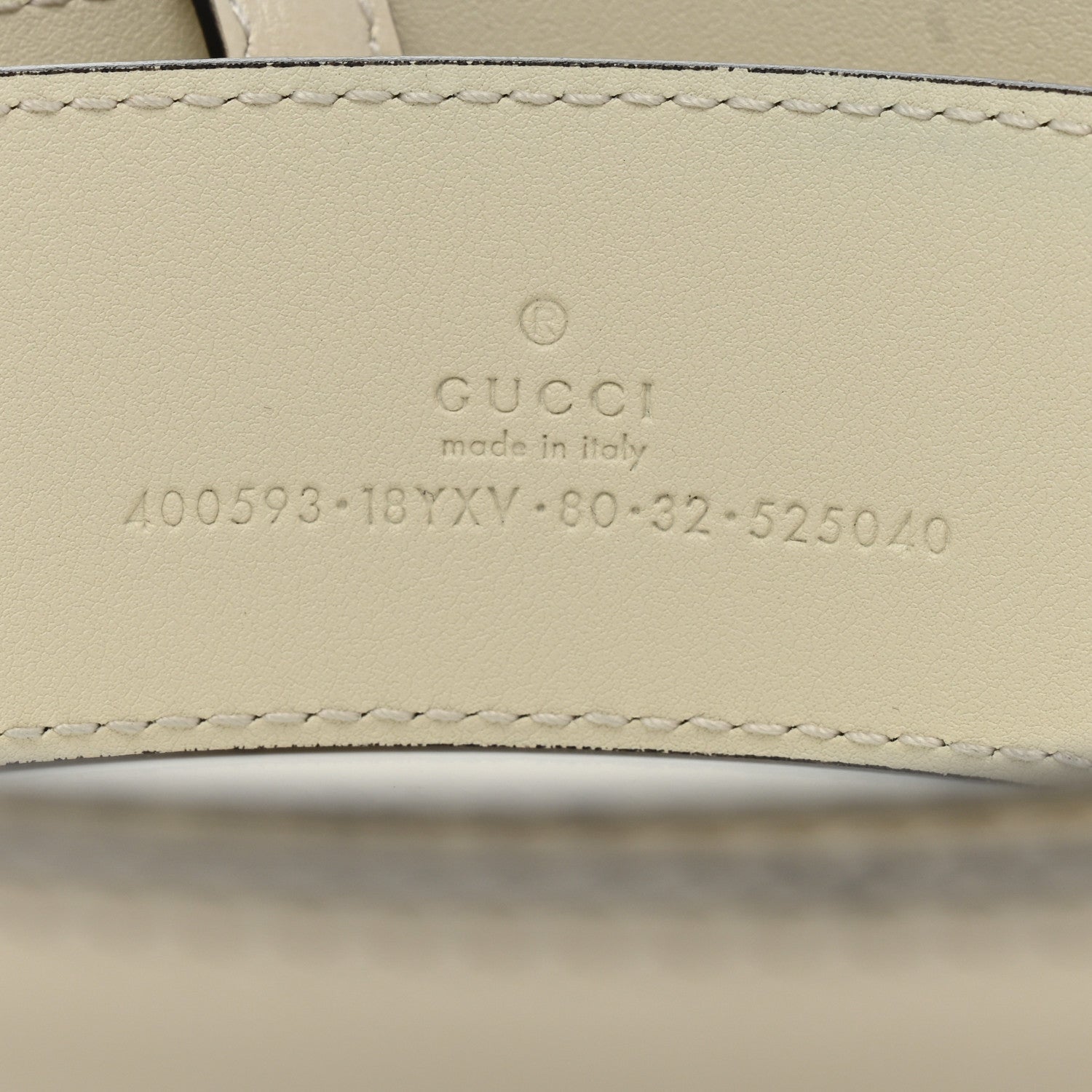 Gucci Azalea Calfskin Enamel Monochrome Double G 40mm Belt 80 32 Mystic White 3 of 5