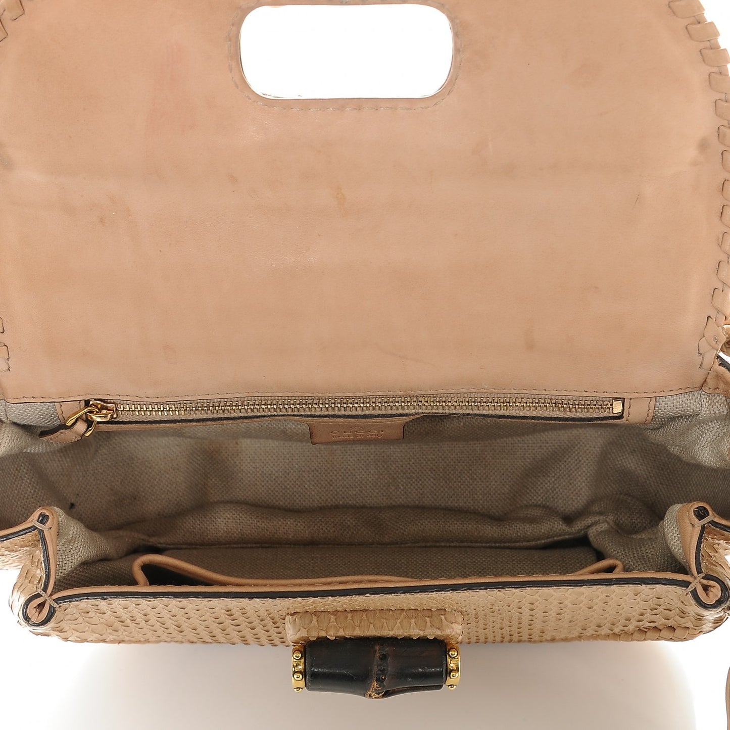 Python Medium New Bamboo Top Handle Bag