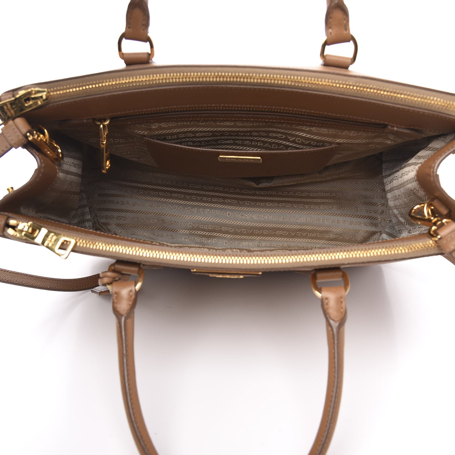 Prada Saffiano Medium Galleria Double Zip Tote Caramel 5 of 9