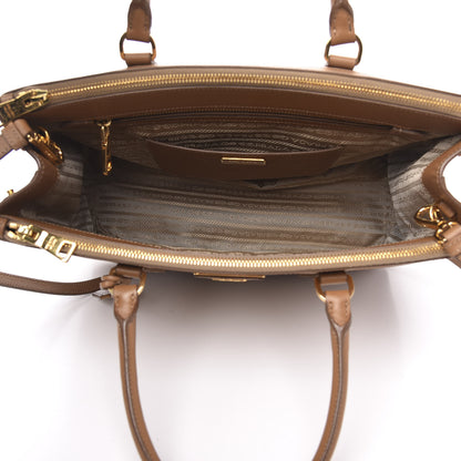 Prada Saffiano Medium Galleria Double Zip Tote Caramel 5 of 9