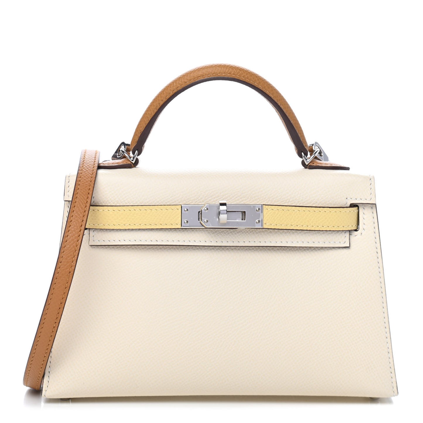 Epsom Mini Kelly Sellier 20 Nata Jaune Poussin Sesame