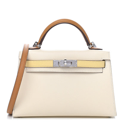 Hermes Epsom Mini Kelly Sellier 20 Nata Jaune Poussin Sesame 1 of 12