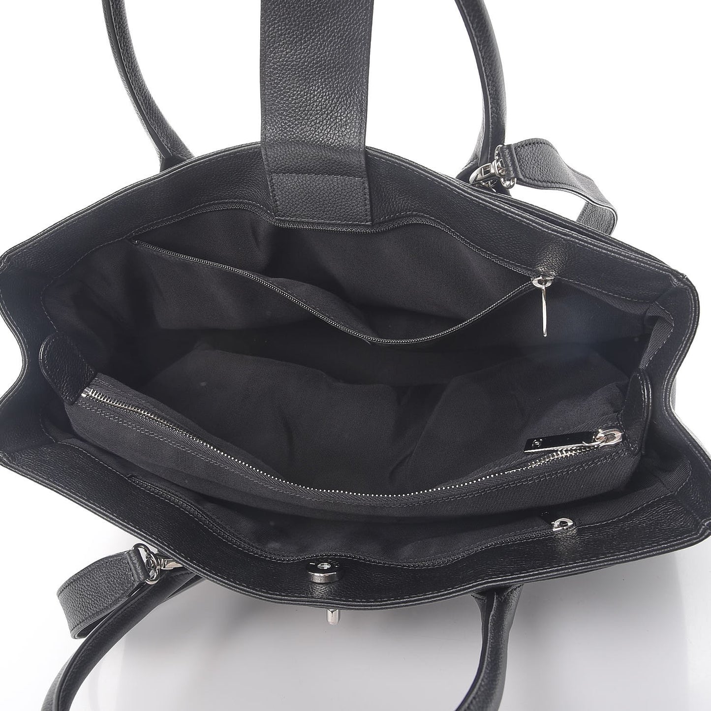 Calfskin Cerf Executive Shopper Tote Black