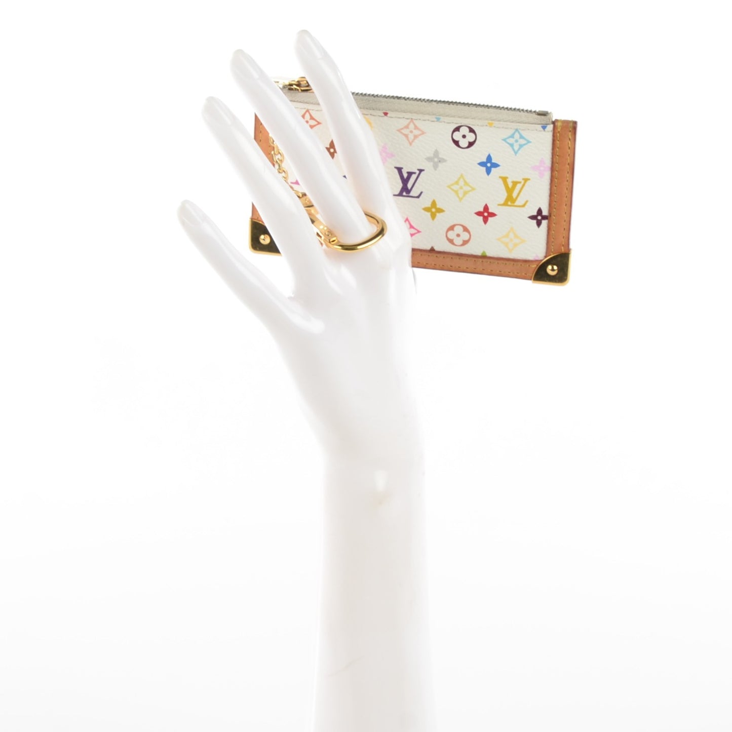 Monogram Multicolor Key Pouch White