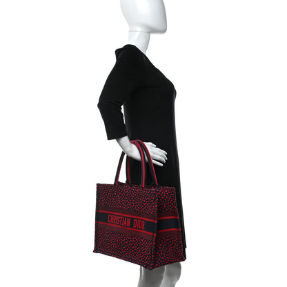 Christian Dior Canvas Embroidered Pop Heart I Love Paris Medium Book Tote Red Multicolor 2 of 14