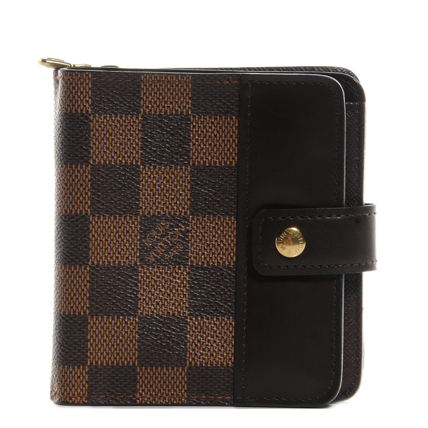 Damier Ebene Zippe Zipped Compact Wallet