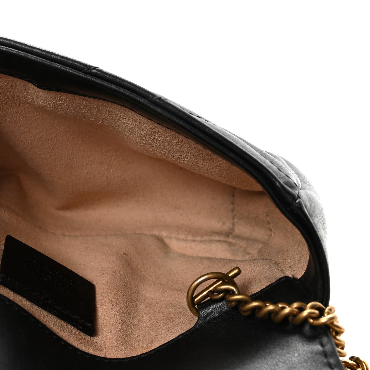 Gucci Calfskin Matelasse Super Mini GG Marmont Shoulder Bag Black 5 of 11