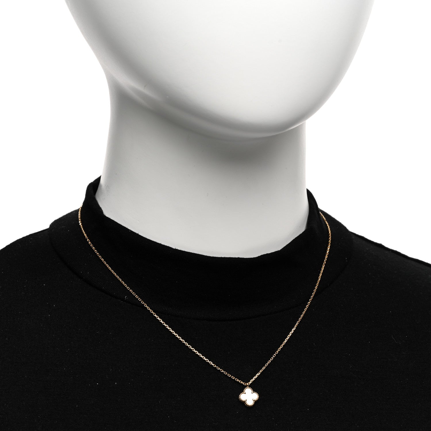 Van Cleef & Arpels 18K Yellow Gold Mother of Pearl Sweet Alhambra Pendant Necklace 2 of 6