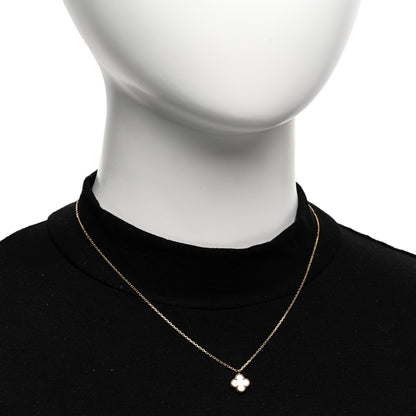 Van Cleef & Arpels 18K Yellow Gold Mother of Pearl Sweet Alhambra Pendant Necklace 2 of 6