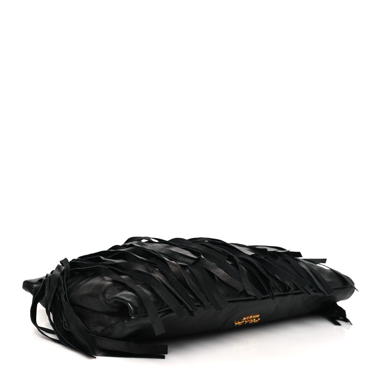 Nappa Fringe Clutch Black