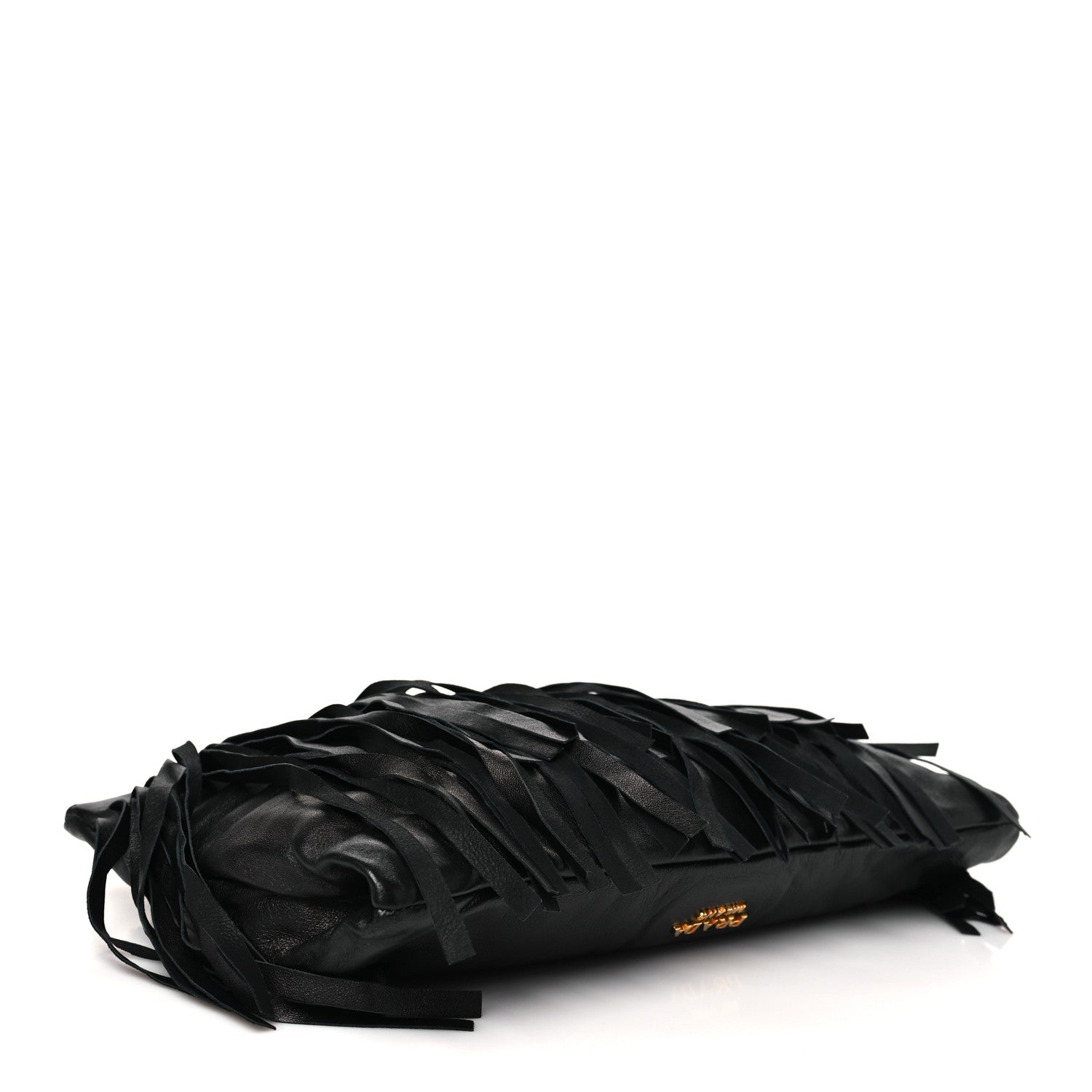 Prada Nappa Fringe Clutch Black 4 of 10