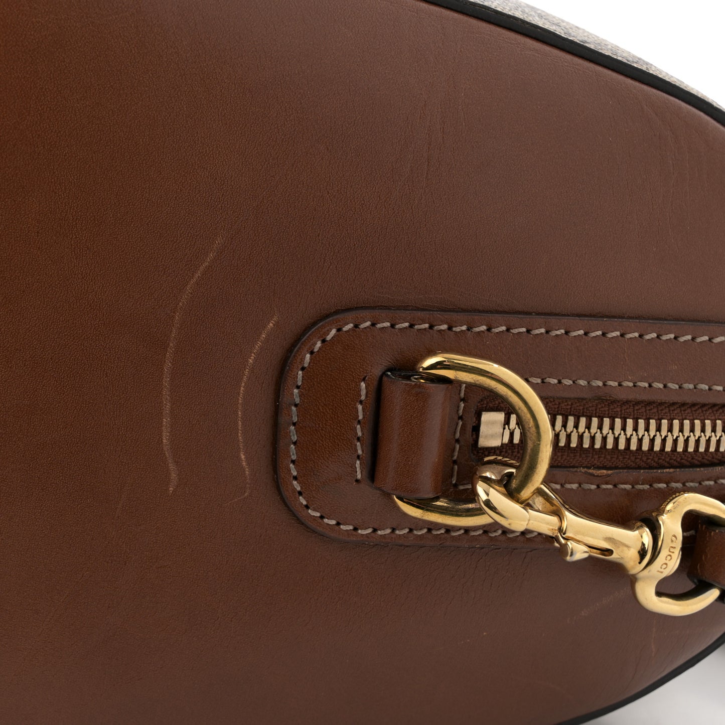 GG Supreme Monogram Medium Boston Beige Cuir
