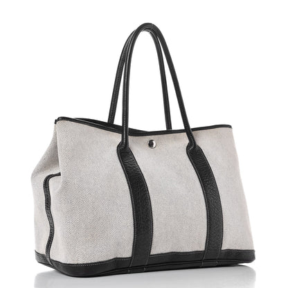 Hermes Buffle Skipper Toile Garden Party 36 MM Tote Black 3 of 10