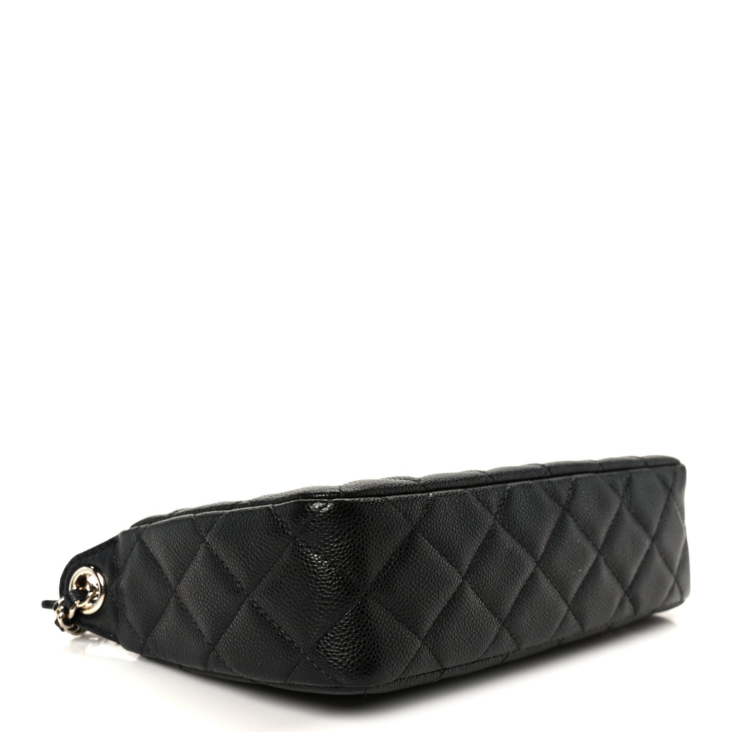 Caviar Quilted Purse With Chain Black