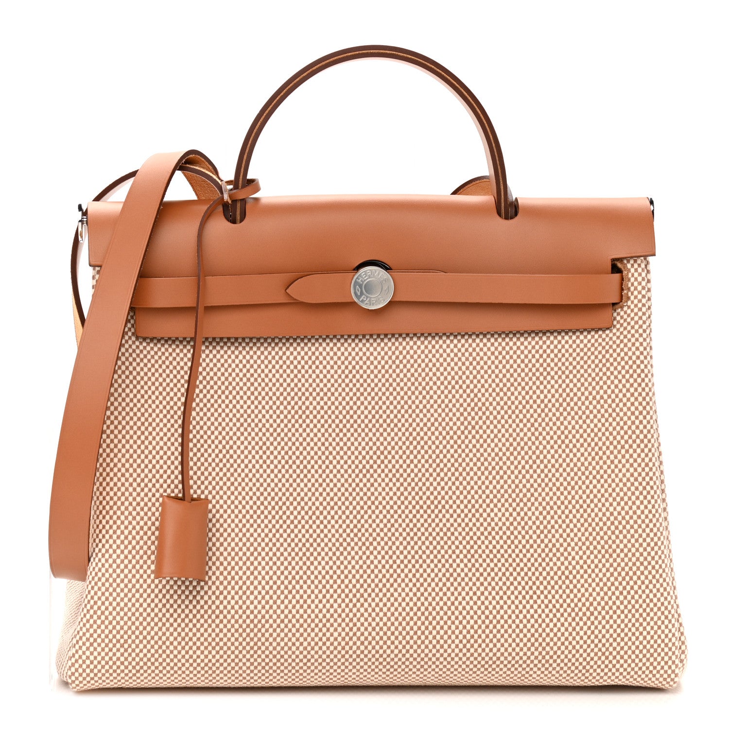 Hermes Vache Hunter Criss Viking Herbag Zip Retourne 31 PM Ecru Beige Naturel 3 of 10