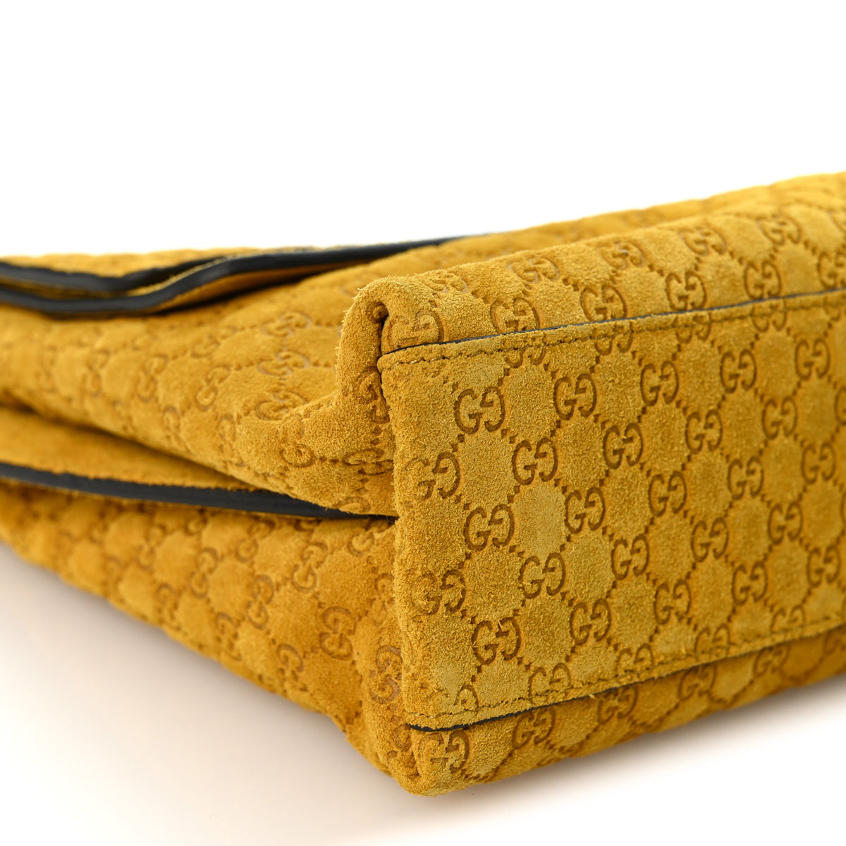 Micro GG Suede Medium Chain Shoulder Bag Yellow