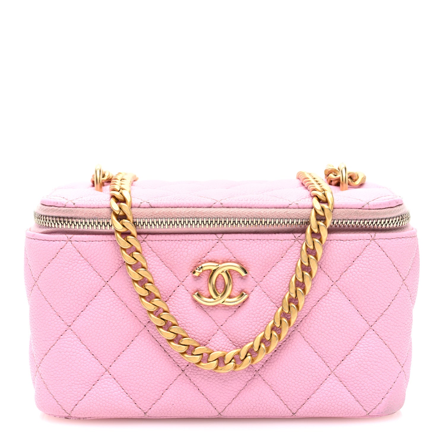 Chanel Caviar Quilted Sweetheart Vanity Case Pink 1 of 11