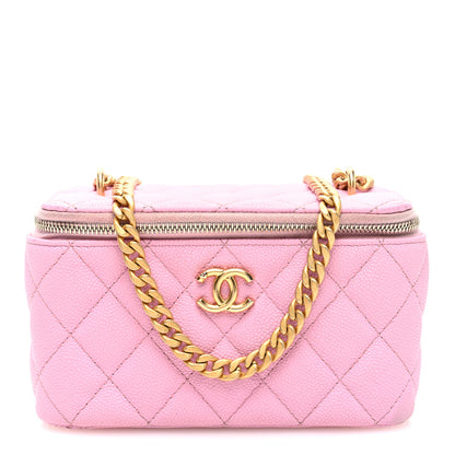 Chanel Caviar Quilted Sweetheart Vanity Case Pink 1 of 11
