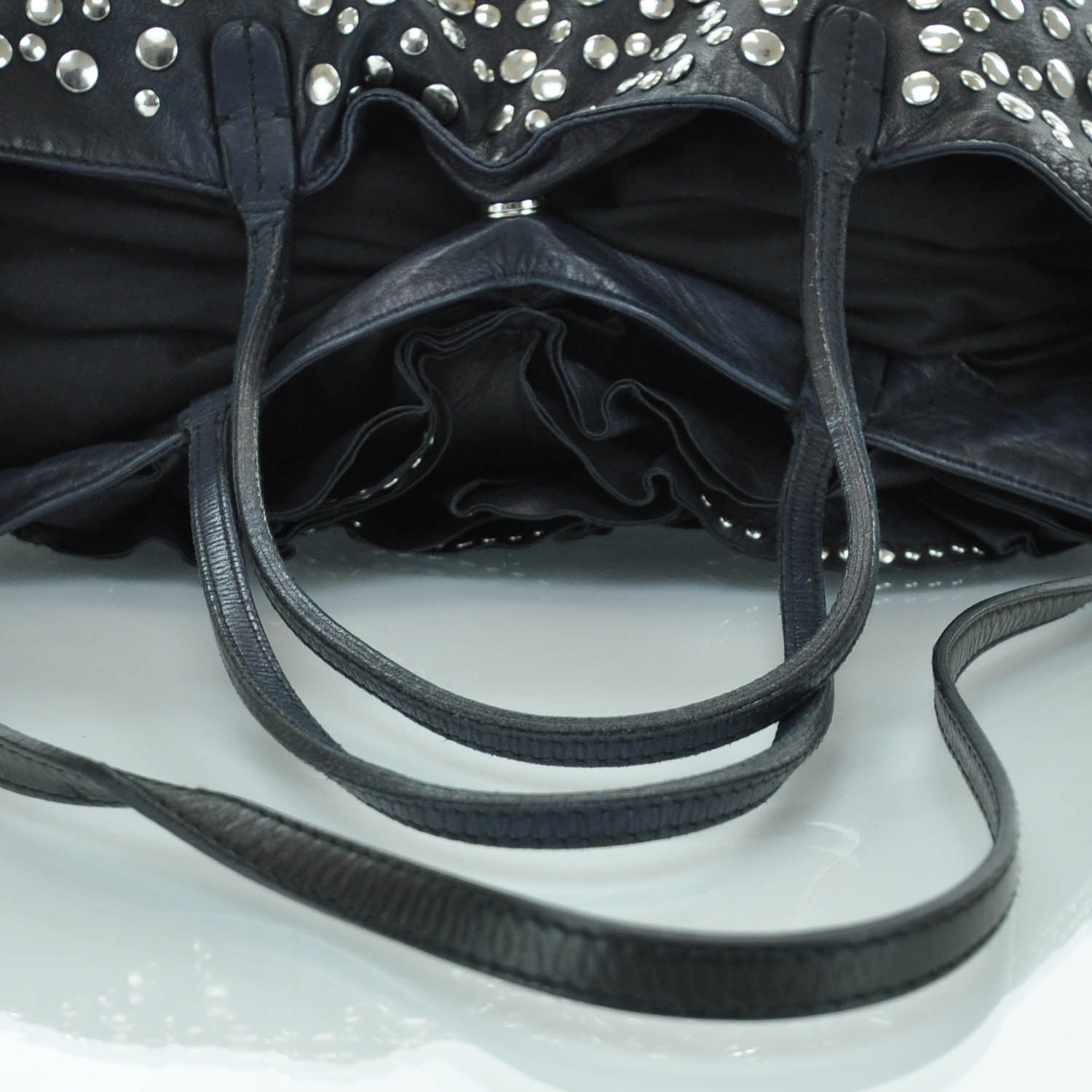 Valentino Garavani Leather Studded Petale Tote Black 8 of 12