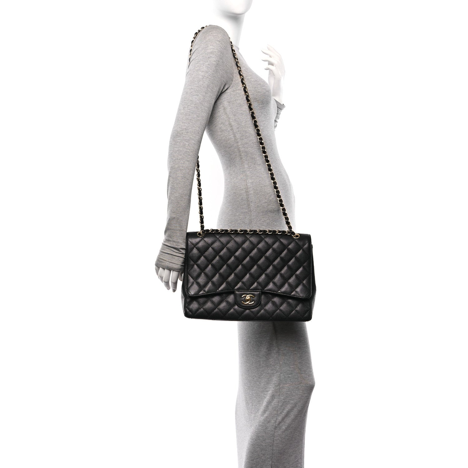 Chanel Caviar Quilted Maxi Single Flap Black 2 of 12